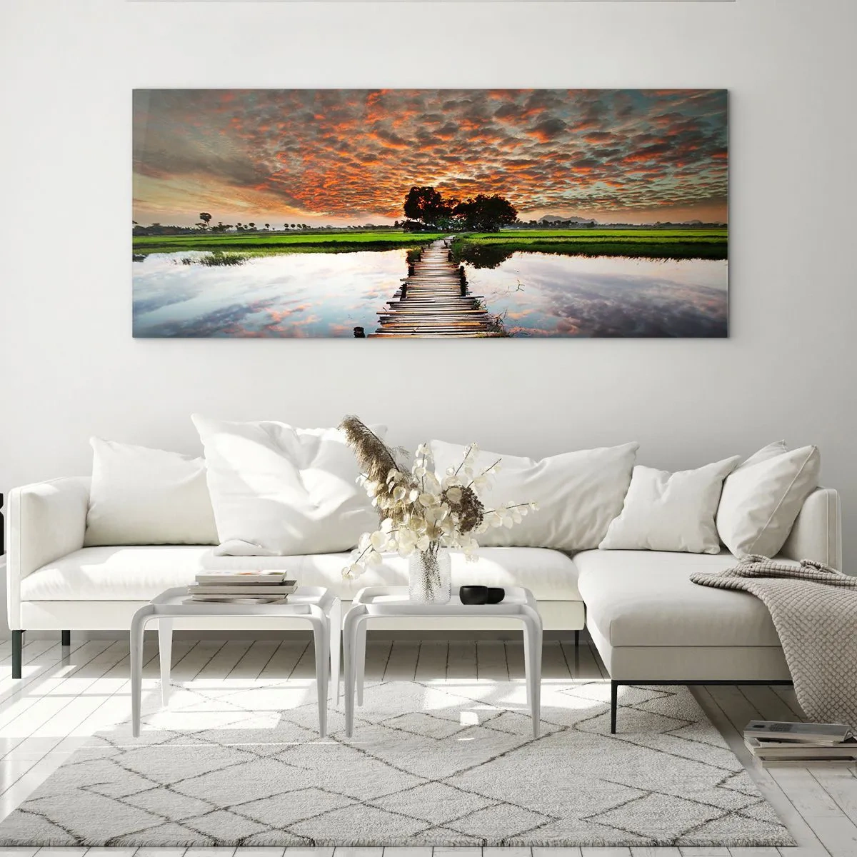 Obraz na szkle - Rozłóż ramiona - oddychaj  - 90x30 cm