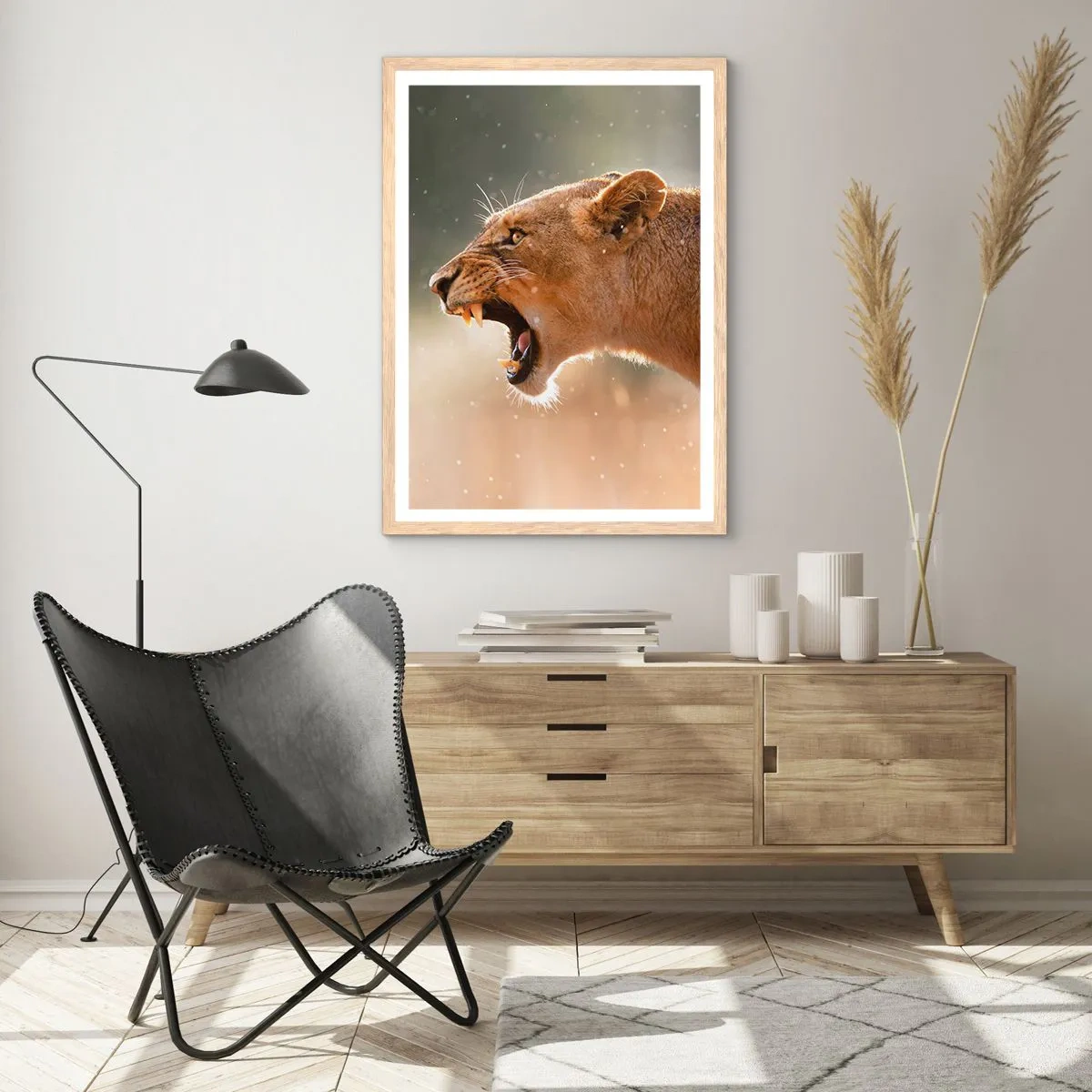 Plakat w ramie jasny dąb - Spróbuj nie posłuchać - 50x70 cm