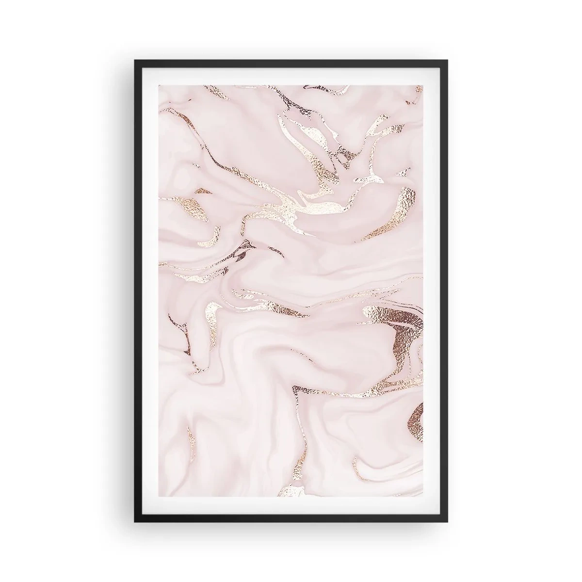 Plakat w czarnej ramie - W różowym szale - 61x91 cm