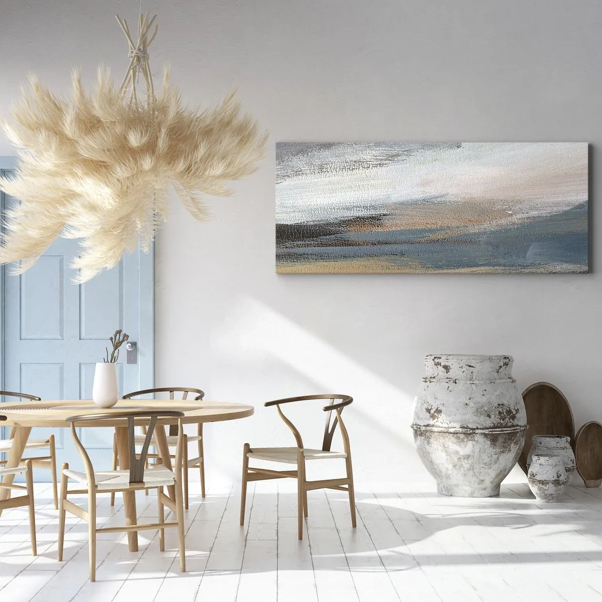 Obraz na płótnie - Abstrakcja: pejzaż północny - 90x30 cm