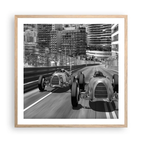 Plakat w ramie jasny dąb - Dawno temu w Monte Carlo - 60x60 cm