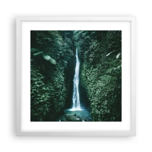 Plakat w białej ramie - Tropikalny zdrój - 40x40 cm