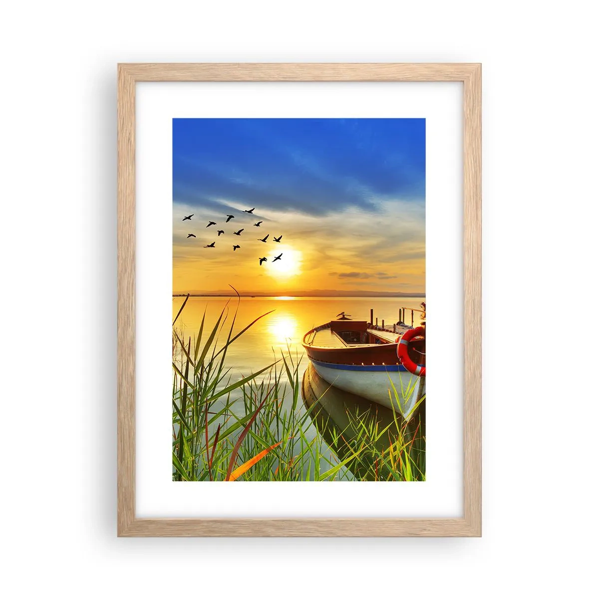 Plakat w ramie jasny dąb - Kormorany odlatują już - 30x40 cm