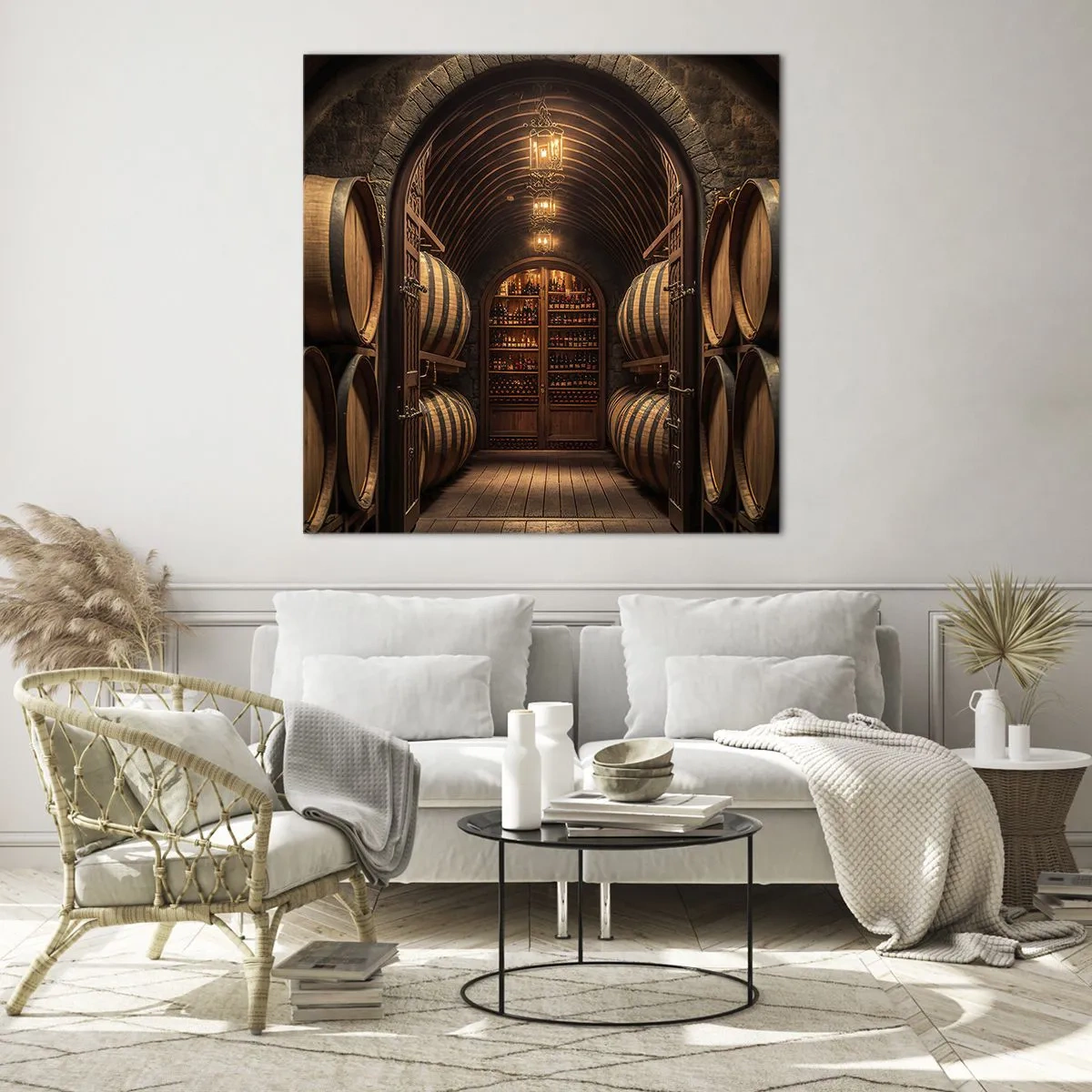 Obraz na szkle - Klimatyczna piwnica - 60x60 cm