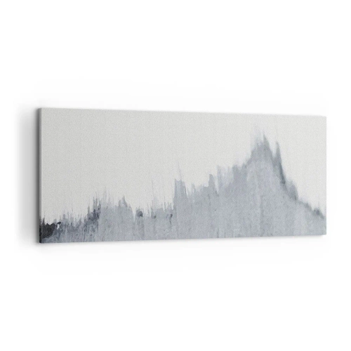 Obraz na płótnie - Abstrakcyjna szara kompozycja w minimalistycznym stylu - 120x50cm - Tajemniczy zapis - Nowoczesna dekoracja ścienna do salonu i sypialni ARTTOR