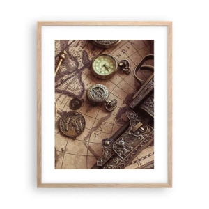 Plakat w ramie jasny dąb - Przygoda wzywa - 40x50 cm