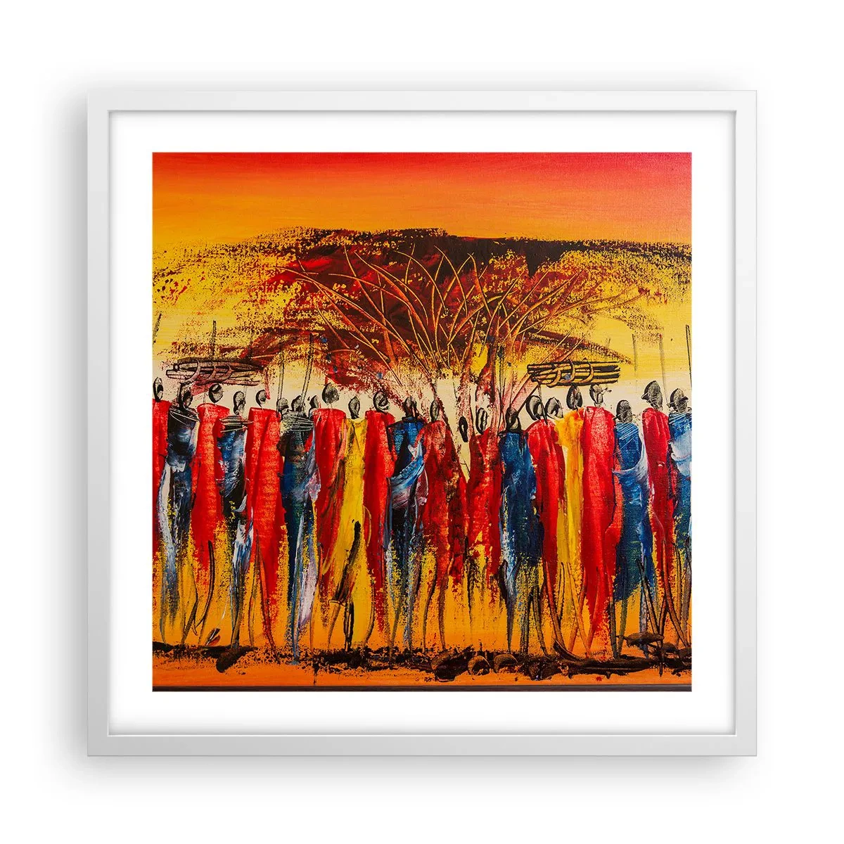 Plakat w białej ramie - Tam, tam, tam tam idą - 50x50 cm