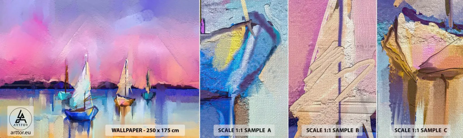 Fototapeta Próbka Premium Canvas - Kierunek: szerokie wody - Krajobraz, Jezioro, Żaglówka - 100x30 cm