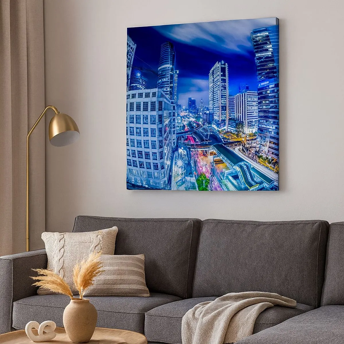 Obraz na płótnie - Rytmy nocnego miasta - 30x30 cm