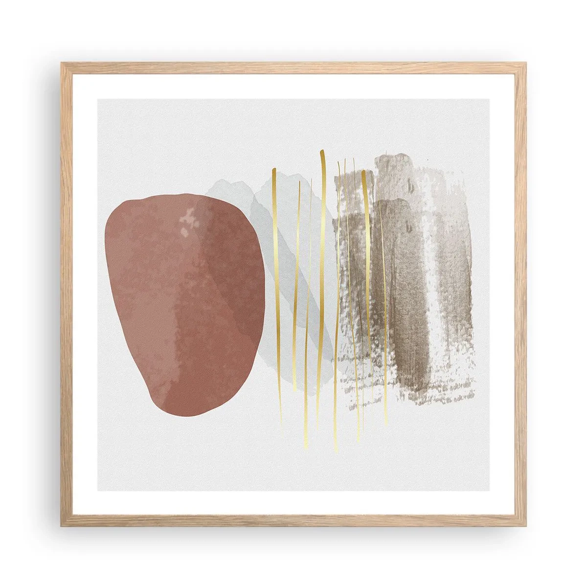 Plakat w ramie jasny dąb - Abstrakcyjna kolumnada - 60x60 cm