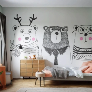 Fototapeta Premium Canvas - Miś, misiaczek i misio - Dla Dzieci, Niedźwiedź, Ilustracja - 150x105 cm