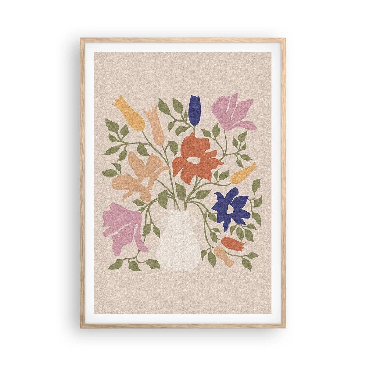 Plakat w ramie jasny dąb - Bukiet delikatny - 70x100 cm