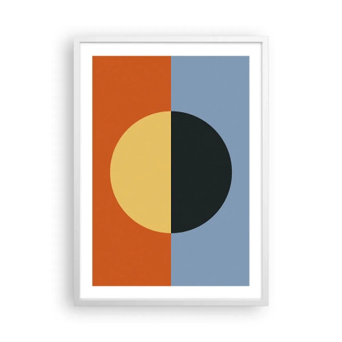 Plakat w białej ramie - Kompozycja ciepła i chłodu - 50x70 cm