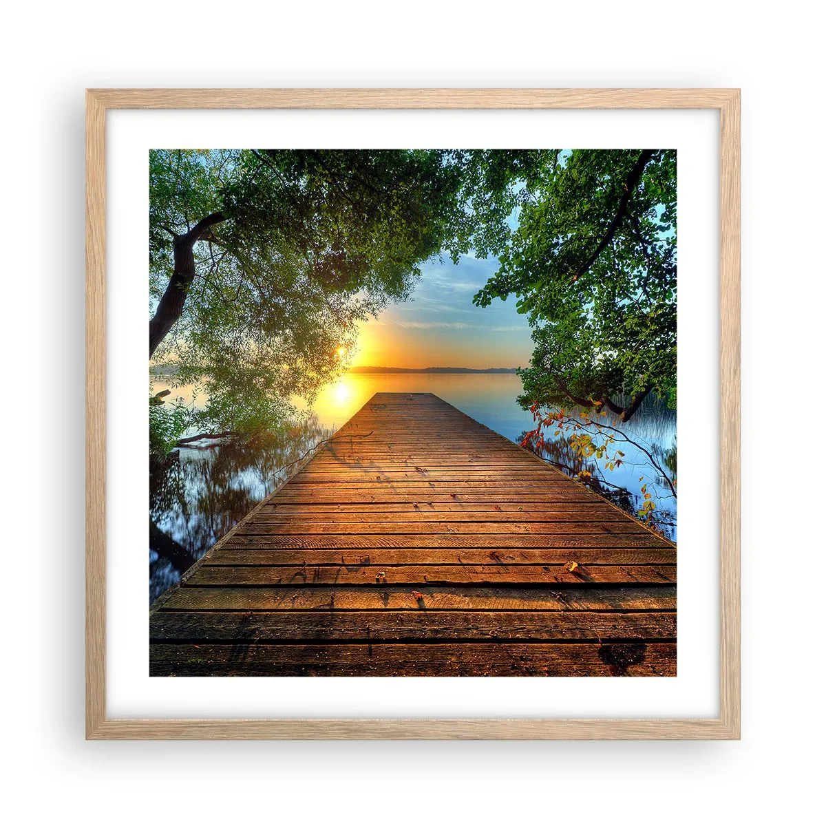 Plakat w ramie jasny dąb - Nie śpiesz się, usiądź - 50x50 cm