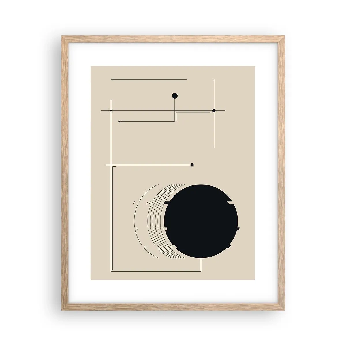 Plakat w ramie jasny dąb - Sprężysta i dynamiczna kompozycja - 40x50 cm