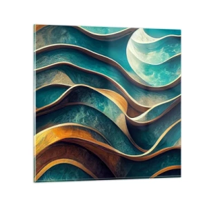 Obraz na szkle - Meandry błękitu - 40x40 cm