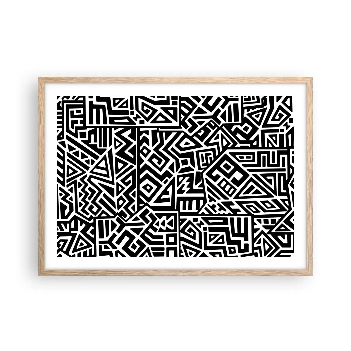 Plakat w ramie jasny dąb - Kompozycja prekolumbijska - 70x50 cm