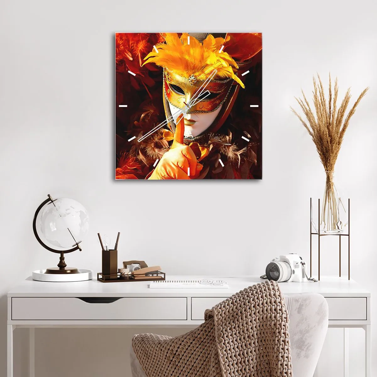 Zegar ścienny - Tajemnica to część gry - 40x40 cm