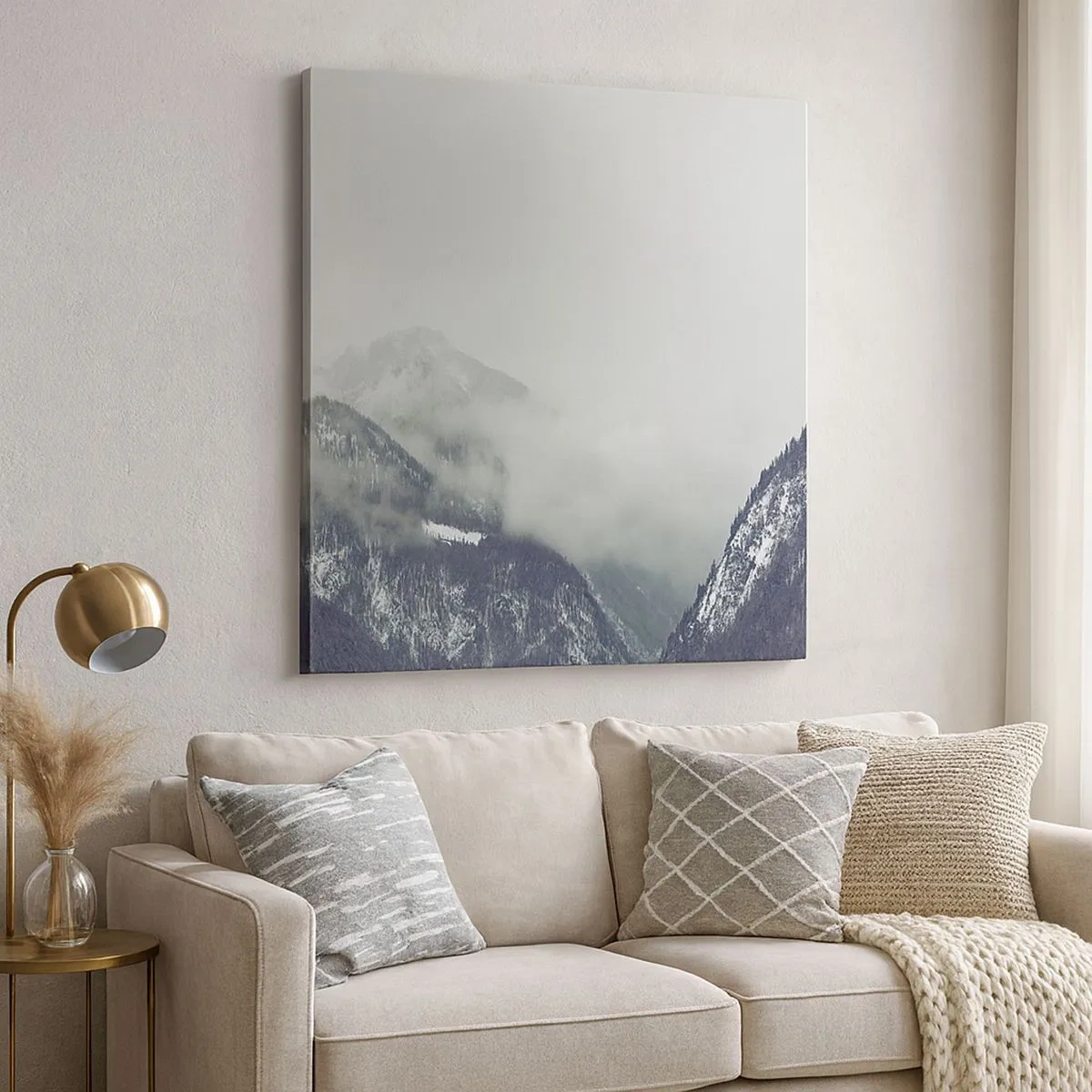 Obraz na płótnie - Omglona dolina - 30x30 cm