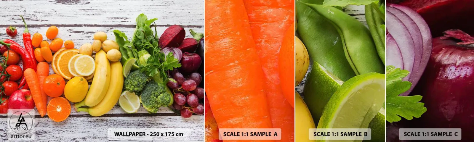 Fototapeta Próbka Samoprzylepna Deluxe Sticker - To nie wystarczy? - Gastronomia, Owoce, Warzywa - 100x30 cm