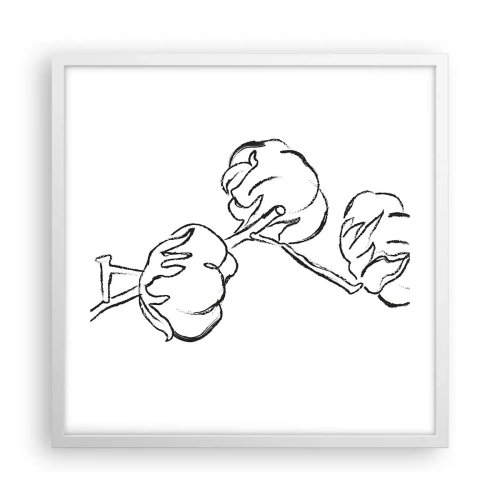 Plakat w białej ramie - Bawełniany puch - 50x50 cm