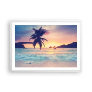 Plakat w białej ramie - Wieczór w zatoce - 70x50 cm