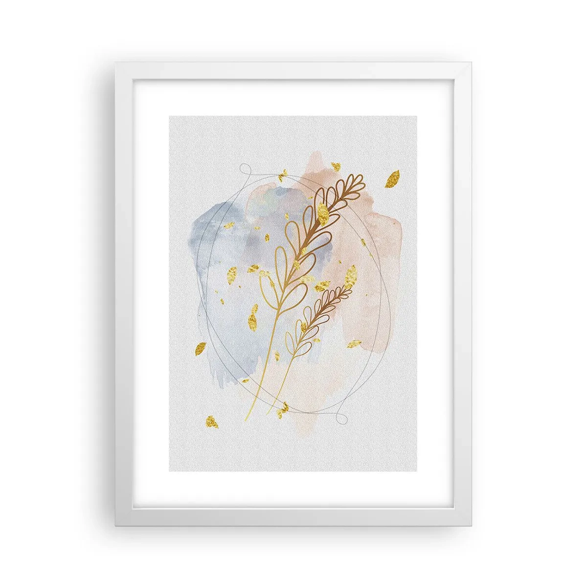 Plakat w białej ramie - Złoty podmuch - 30x40 cm