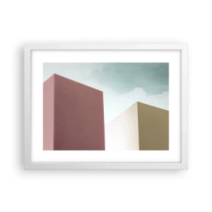 Plakat w białej ramie - Geometria słonecznego lata - 40x30 cm