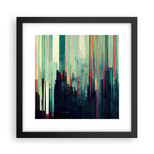 Plakat w czarnej ramie - Futurystyczne miasto - 30x30 cm