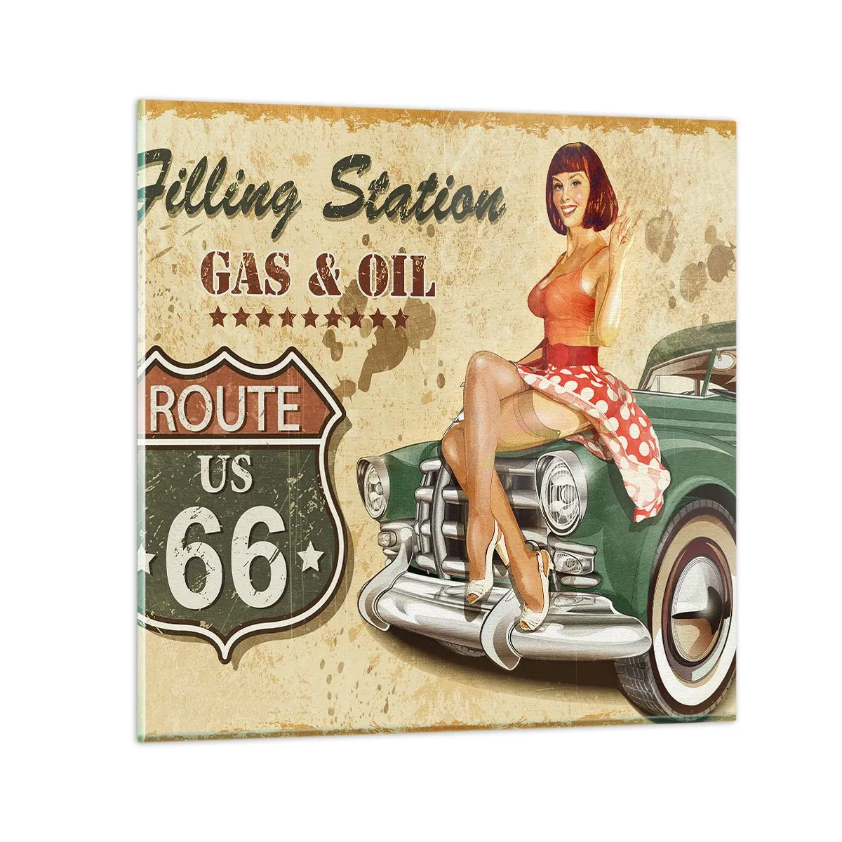 Obraz na szkle - Wspaniałe lata 40. - 50x50 cm