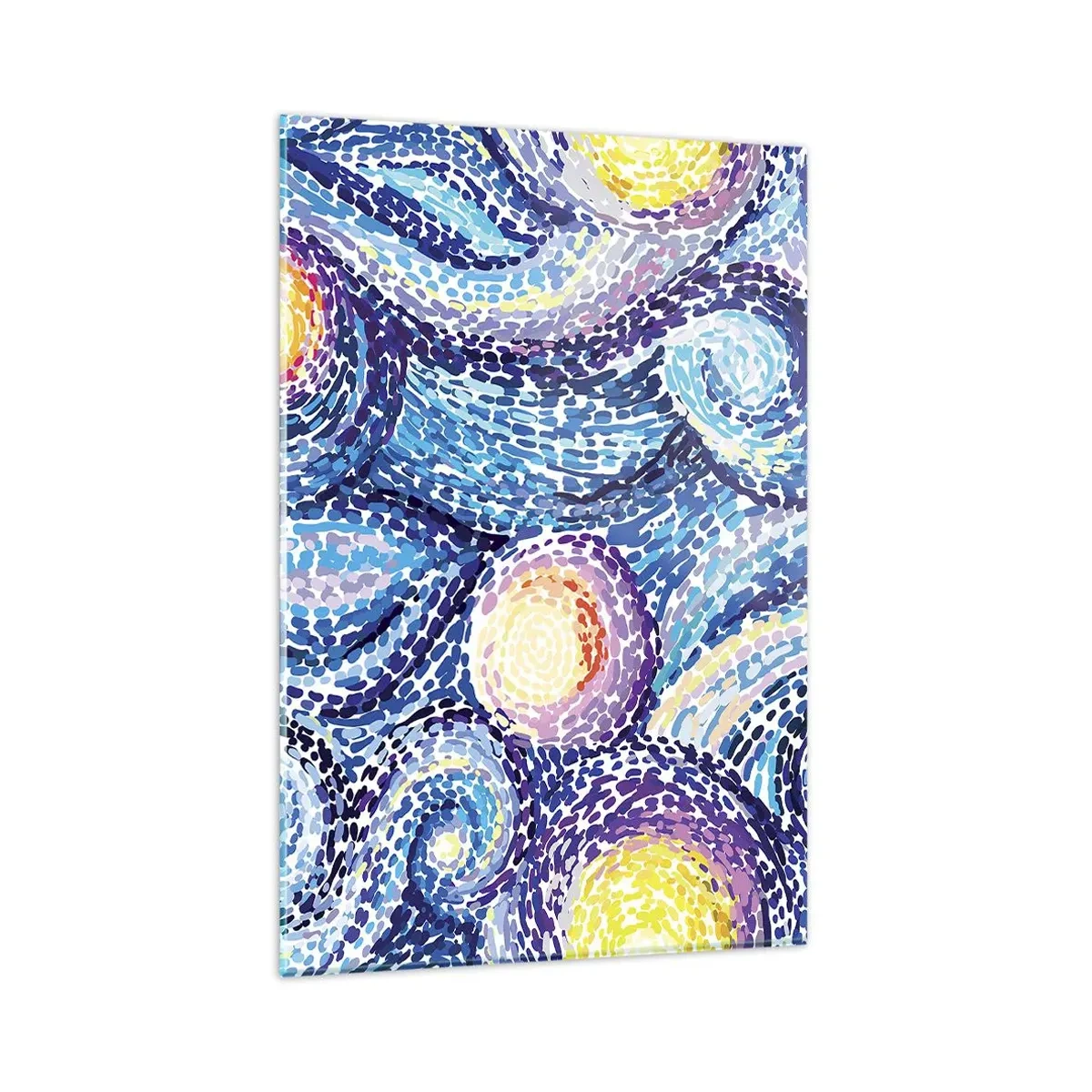 Obraz na szkle - Artystyczna interpretacja gwiaździstego nieba w stylu van Gogha - 80x120cm - Z obrazu van Gogha - Nowoczesna dekoracja ścienna do salonu i sypialni ARTTOR