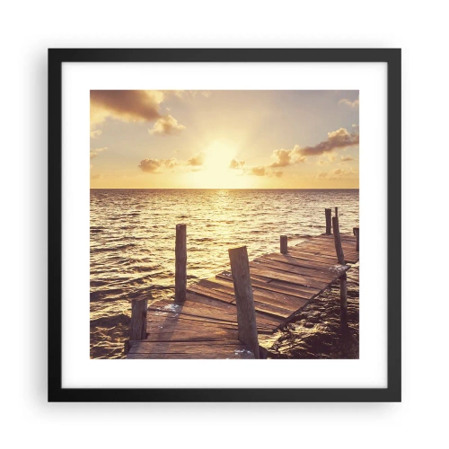Plakat w czarnej ramie - Złota kraina łagodności - 40x40 cm
