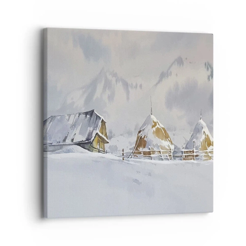 Obraz na płótnie - W śnieżnej kotlinie - 30x30 cm