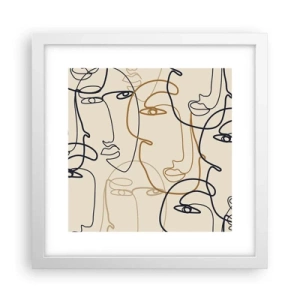 Plakat w białej ramie - Portret zwielokrotniony - 30x30 cm