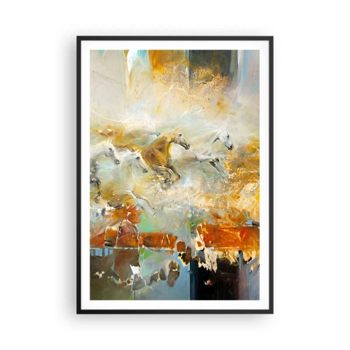 Plakat w czarnej ramie - Galopem przez światło - 70x100 cm