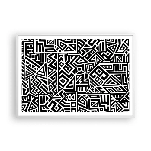 Plakat w białej ramie - Kompozycja prekolumbijska - 100x70 cm