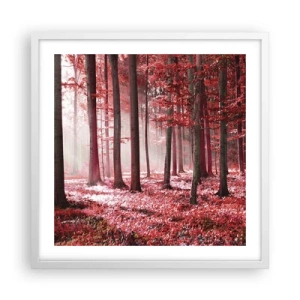 Plakat w białej ramie - Czerwony równie piękny - 50x50 cm
