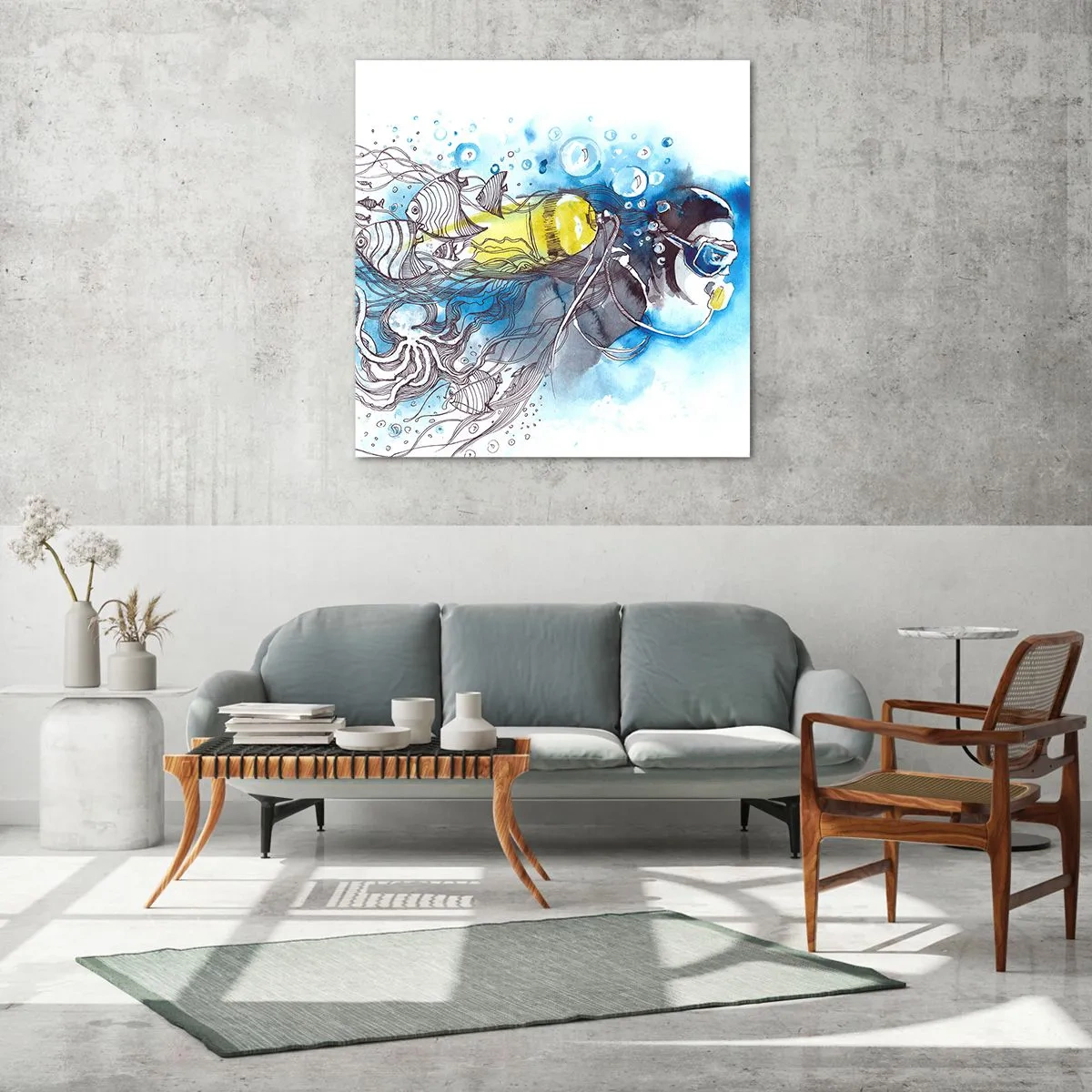 Obraz na szkle - Wielki błękit - 70x70 cm