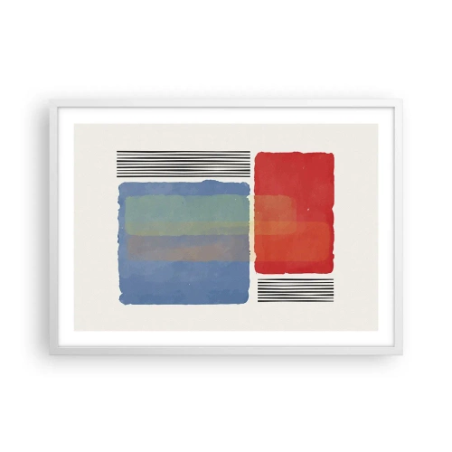 Plakat w białej ramie - Duch i litera geometrii - 70x50 cm