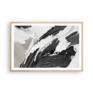 Plakat w ramie jasny dąb - Abstrakcja z rozmachem - 91x61 cm