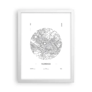 Plakat w białej ramie - Anatomia Florencji - 30x40 cm