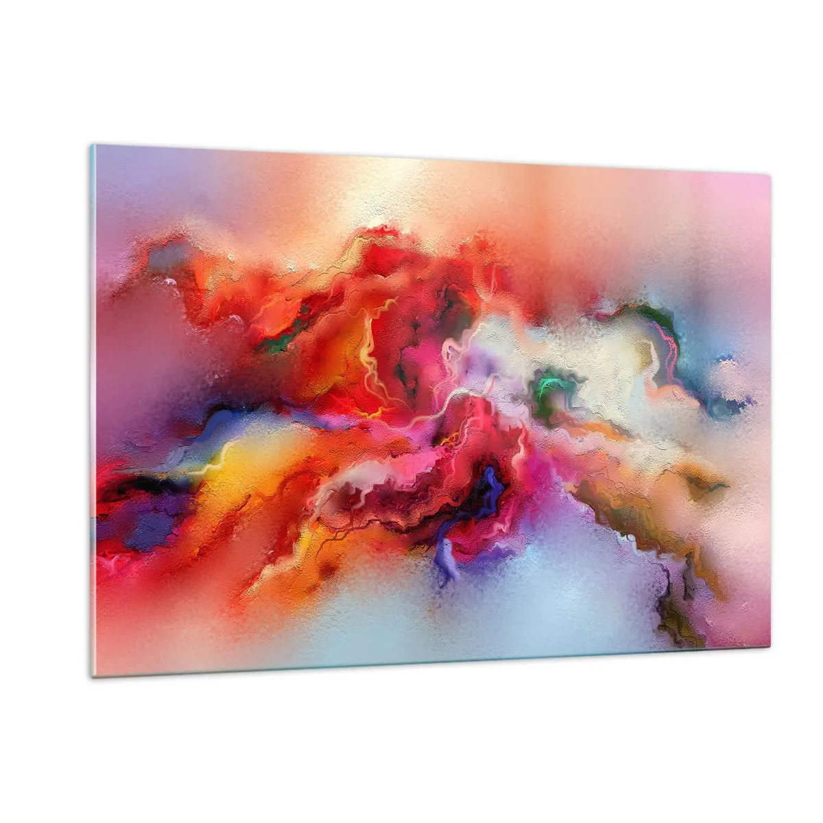 Obraz na szkle - Kolorowa abstrakcja przypominająca wirujące smugi dymu - 120x80cm - Jak pochwycić marzenia - dym - Nowoczesna dekoracja ścienna do salonu, kuchni i sypialni ARTTOR