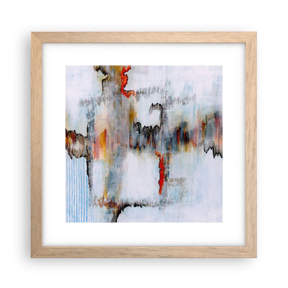 Plakat w ramie jasny dąb - Patykiem na wodzie - 30x30 cm