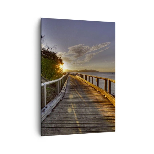 Obraz na płótnie - Iść, ciągle iść w stronę słońca - 50x70cm - Iść, ciągle iść w stronę słońca - Nowoczesna dekoracja ścienna do salonu, kuchni i sypialni ARTTOR