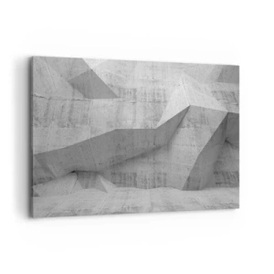 Obraz na płótnie - Geometryczne betonowe formy w szarości - 100x70cm - Prawdziwe wyzwanie - Nowoczesna dekoracja ścienna do salonu, kuchni i sypialni ARTTOR