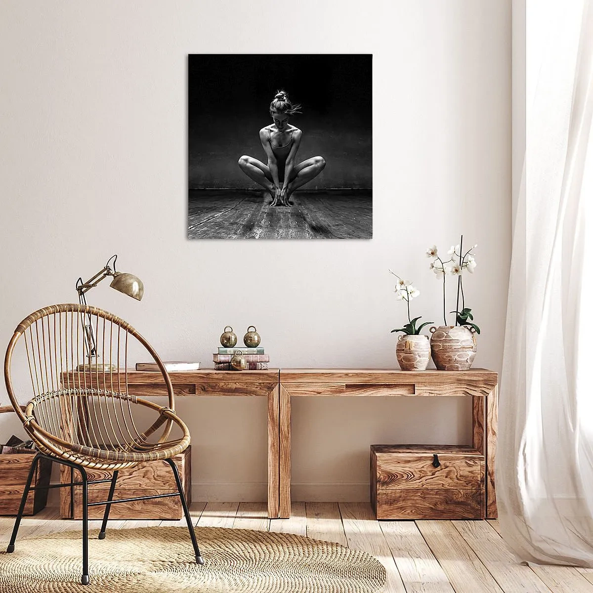 Obraz na płótnie - Skupienie tanecznej energii - 30x30 cm