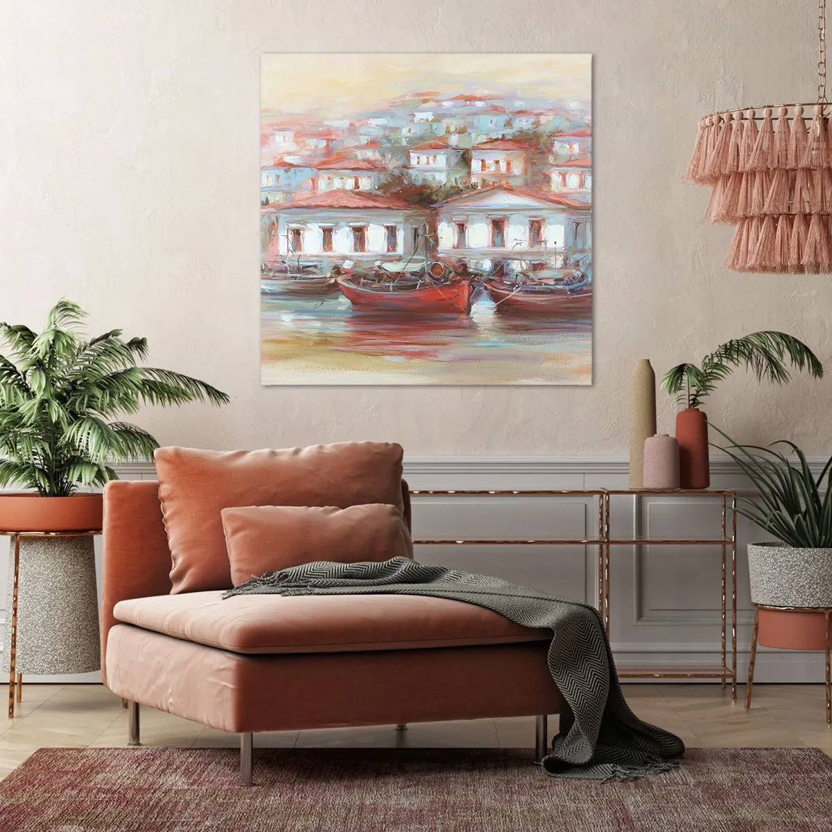 Obraz na płótnie - Szczęśliwe miasteczko - 70x70 cm