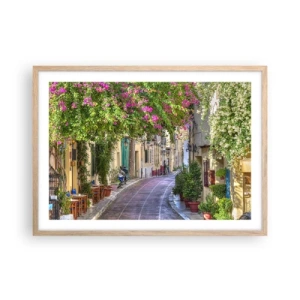 Plakat w ramie jasny dąb - Kwitnący zaułek - 70x50 cm