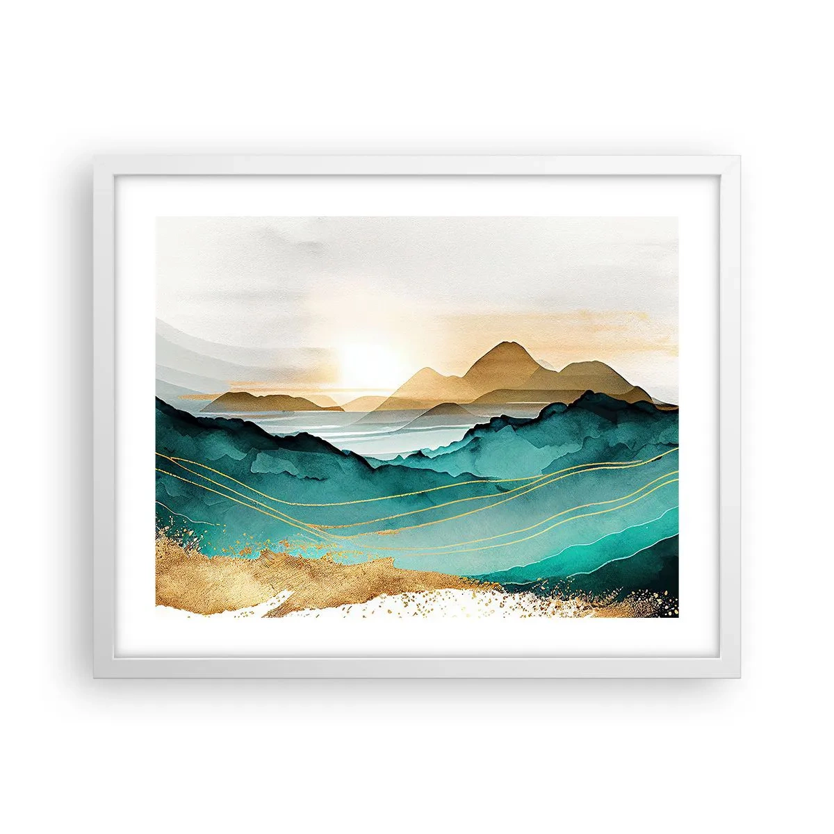 Plakat w białej ramie - Na granicy abstrakcji – pejzaż - 50x40 cm