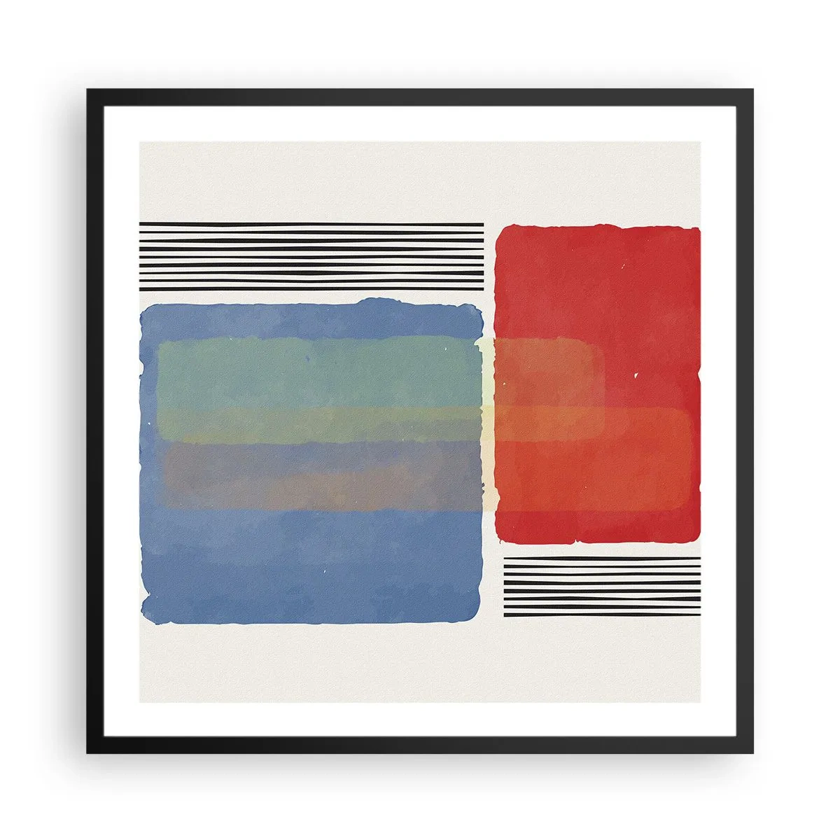 Plakat w czarnej ramie - Duch i litera geometrii - 60x60 cm